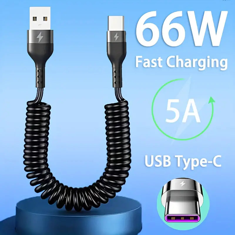 PowerFlex – 5A 66W USB-C Cable Fast Charging and Telescopic